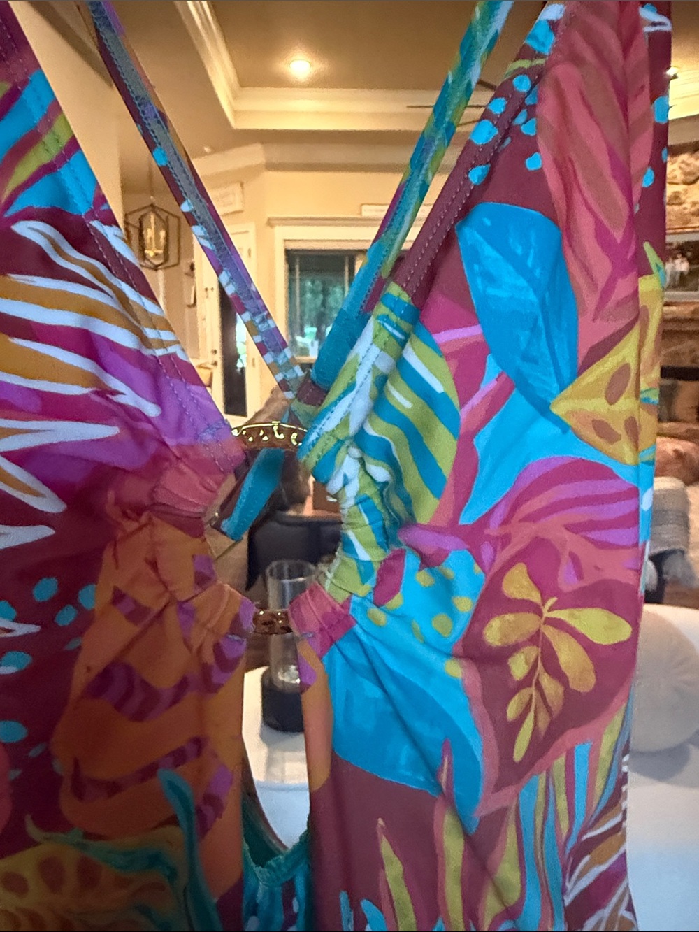 Bleu Rod Beattie Tropical Leaf Multicolor One-Piece Swimsuit - Picture 2 of 5